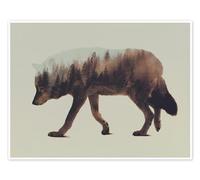 Norwegian Woods The Wolf Poster by Andreas Lie 18 x 13 cm Wall art Wall decor