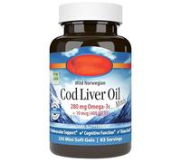 Norwegiian Cod Oil Minis, 280mg Omega-3s + Vitamins A & D3, Vision Health, Non-GMO, Gluten-Free 250 Mini Soft Gels
