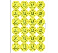 Norwich #1 Fan Circular Matt Paper Stickers A4 Sheet of 24 (Each Sticker is 45mm Diameter)