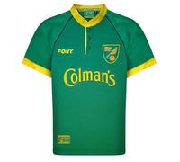 Norwich 1998 PONY Away Retro Football Shirt Green/Yellow Small Polyester