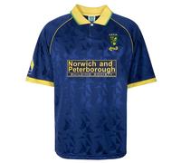 Score Draw Norwich City 1993 UEFA Away Retro Football Shirt Navy/Yellow Large Polyester