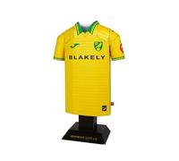 Norwich City FC 25/26 Home Metal Football Shirt - Officially Licensed Miniature Alloy Replica Jersey Collectible Display Gift - Personalise Customisable Name & Number Decals