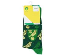 Norwich City FC Socks Adult 'The Canaries' Green Yellow Crest Patterned Fan Socks Licensed Merchandise, UK Size 4-7