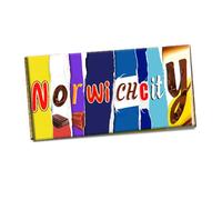 Norwich city Football Club FC CHOCOLATE BAR WRAPPER Novelty Gift Present for Kids Son Daughter (with chocolate bar)