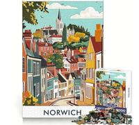 Norwich Cityscape Jigsaw Puzzles1000 Pieces Mind Skill Toy Soothing Play Precision Cut Art Collection Piece (50x75cm)