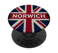 Norwich England Great Britain UK Flag Born And Bred Music PopSockets Adhesive PopGrip