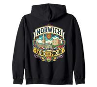 Norwich Norfolk England UK Born Bred Zip Hoodie