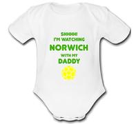 NORWICH present from DADDY for a gift Football Unique Baby Vest Grow Babygrow Cute PERSONALISED Custom Boys Girls Unisex CITY