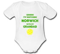 NORWICH present from GRANDAD for a gift Football Unique Baby Vest Grow Babygrow Cute PERSONALISED Custom Boys Girls Unisex CITY