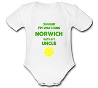 NORWICH present from UNCLE for a gift Football Unique Baby Vest Grow Babygrow Cute PERSONALISED Custom Boys Girls Unisex CITY
