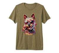 Norwich Terrier Dog St Valentines Day Artwork Premium T-Shirt