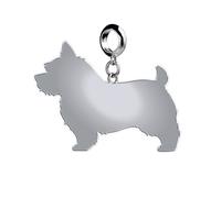 Norwich Terrier Silhouette Silver Charm