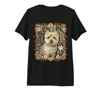 Norwich Terrier William Morris Style Floral Premium T-Shirt
