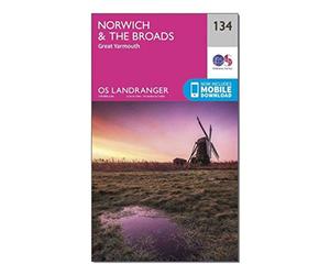 Norwich & The Broads Map | Great Yarmouth | Ordnance Survey | OS Landranger Map 134 | England | Walks | Cycling | Days Out | Maps | Adventure