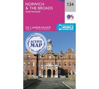 Landranger Active 134 Norwich & The Broads, Great Yarmouth Map With Digital Version, Pink One Size