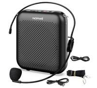 Norwii Bluetooth Voice Amplifier, Power Amplifiers, Portable Mini Wired Microphone Headset for Teacher classroom & Outdoor Lectures, Teaching, Tour Guides, USB-C Rechargeable - 2000mAh, Black