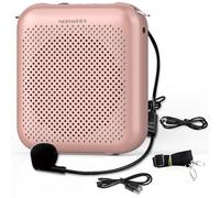 Norwii Bluetooth Voice Amplifier, Power Amplifiers, Portable Mini Wired Microphone Headset for Teacher classroom & Outdoor Lectures, Teaching, Tour Guides, USB-C Rechargeable - 2000mAh, Rosegold