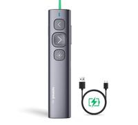 Norwii N95 Presentation Clicker, PowerPoint Clicker for Presentation Remote, Rechargeable Wireless Presenter Pointer, Slide Clicker for PC/Laptop in Classroom, Auditorium, Church(Green, USB-A)
