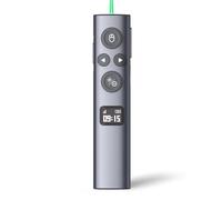 Norwii N95s BLE Presentation Clicker with Digital Pointer for PowerPoint Presentation on TV Screen and Projection Screen, Wireless Presenter Remote with Countdown Timer (Green Light-USB-C)