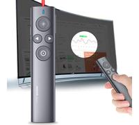 NORWII Presentation Clicker with Digital Pointer for TV LED LCD Screen, Presentation Remote, Slide Clicker, Wireless Presenter with Highlight, Magnify, Mouse Left Click - N95s Pro 32G(Red Light)