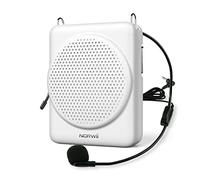 Norwii S368 Portable Voice Amplifier Mini Rechargeable with Wired Microphone Headset and Waistband, Power Amplifiers for Indoor Teaching, Training, Tour Guides, Coaches - White