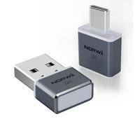Norwii Undetectable Metal USB Mouse Jiggler, Driver-Free USB-A&C Mouse Mover with 3 Jiggle Colour Modes & ON/Off, Automatic Wiggler Keeps Computer/Laptop Awake, Prevent Sleep Mode for PC Mac Windows