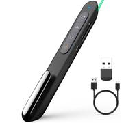 Norwii Wireless Presentation Clickers Rechargeable 100M/330FT, Hyperlink Volume Presentation Clicker for Powerpoint Board Slide Advancer Clicker for Laptop (Black)