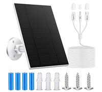 NORWILL 5W Solar Panel for Ring Security Cameras and video doorbell,with 8Ah Battery 360° Bracket,10FT Cable,5V/1A Output with 3-in-1 Port, Weatherproof for Blink, Tapo, Wyze, AOSU,Reolink And More