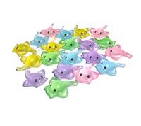 NORXUAZE 20Pcs Mini Resin Glow in the Dark Stingray Figurines - 6 Colors Realistic Cute Sting Ray Decorations for Terrarium Decor, Fairy Garden, Aquarium, Small Resin Animals with Storage Box