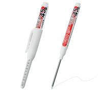 NORXUAZE 2pcs white Long Nib Deep Hole Marker Pen - 45mm Extra-Length Tip for Precise Marking, Refillable Construction Marker, Heavy-Duty Carpenter Pen for Woodworking & Plumbing