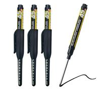 NORXUAZE 4 pcs black Long Nib Deep Hole Marker Pen - 45mm Extra-Length Tip for Precise Marking, Refillable Water-Resistant Construction Marker, Heavy-Duty Carpenter Pen for Woodworking & Plumbing