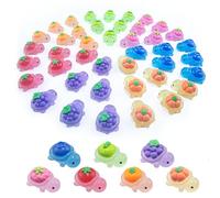 NORXUAZE Miniature Turtles Figures - 7 Realistic Fruit Designs Animals, Glow in The Dark Small Resin Animals Figurines to Hide, Tiny Plastic Sea Turtle Collectibles