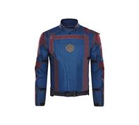 NoryNick Men's Lord Cosplay Costume Guardians Jacket with Belt Galaxy Blue Tops Uniform Carnival Tops Fancy Dress