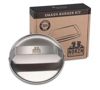 Norzn Brothers® Smash Burger Press - Burger Smasher Press, Steak Press Bacon Press, Patty Smasher, Smashed Burger Press 304 Stainless Steel, Food-Grade Material, 388 Grams, Ø15cm, 10-Year Warranty