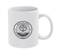 NOSAAE Christian Cross Graphic Rooted in Christ Design with Scripture Reference Coffee Mug,11oz Ceramic Coffee Cup,Gifts for Friends Family,Dishwasher and Microwave Safe