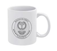 NOSAAE Christian Cross Graphic Rooted in Christ Design with Scripture Reference Coffee Mug,11oz Ceramic Coffee Cup,Gifts for Friends Family,Dishwasher and Microwave Safe