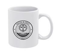 NOSAAE Christian Cross Graphic Rooted in Christ Design with Scripture Reference Coffee Mug,11oz Ceramic Coffee Cup,Gifts for Friends Family,Dishwasher and Microwave Safe