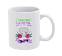 NOSAAE Diamond Painting is My Relax Coffee Mug,11oz Ceramic Coffee Cup,Gifts for Friends Family,Dishwasher and Microwave Safe