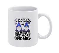 NOSAAE The Little Voices in My Head Keep Telling Me Get More Gnomes Coffee Mug,11oz Ceramic Coffee Cup,Gifts for Friends Family,Dishwasher and Microwave Safe