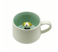 NOSCOMP 3D Animal Cup Coffee Mug Comes With A Cute Inside Creative Morning Mug Animal Cup For Hot And Cold Tea Milk Coffee Perfect For Kids Decorations Best Office Cup (Dog) (Ceramic), 400 ML