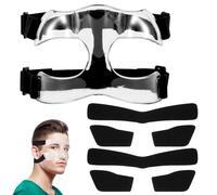 Nose Guard Face Shield for Broken Nose, Adjustable Nose Guard with Foam Padding Breathable Clear Face Mask Side Open Nose Protector from Injuries for Basketball Soccer Sports Adults Teens