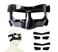 Nose Guard for Broken Nose, 6.1x3.74in Adjustable Face Shield with Pads, Face Guard Sports Training Face Mask for Adults, Nose Protector for Basketball Soccer Baseball (Black), Gift for Sports Lovers