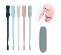Nose Hair Trimmer,5 PCS 2 in 1 Portable Nose Hair Trimmer for Men & Women Double Sided Nosehair Knife 360° Rotating Nasal Hair Cutter Clipper Manual Nosehair Removal Tool for Facial Trimming