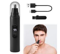 Nose Hair Trimmer, Ear Eyebrow Trimming Tool with Display, Ear Hair Removal Rechargeable Waterproof Easy Cleansing, Dual Edge Blades Razor Painless Ears and Nose Clipper Gifts for Man Father Husband