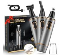 Nose Hair Trimmer for Men,4 in 1 Rechargable Nose Trimmer Men 2025 Professional Upgrade Painless Noses Hair Trimmer Dual Edge Blades with IPX7 Waterproof for Easy Cleansing,Grey Gold