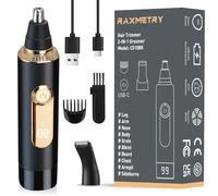 Nose Hair Trimmer for Men,Rechargable Nose Trimmer with LED Display,2025 Professional Upgrade Painless Noses Hair Trimmer Dual Edge Blades with IPX7 Waterproof for Easy Cleansing,Black
