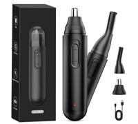 Nose Hair Trimmer for Men Rechargeable: 2024 Upgrade Nose Trimmer Painless Dual Edge Blades IPX7 Waterproof Eyebrow & Facial Hair Trimmer for Men for Easy Cleansing, Black