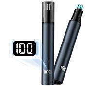 Nose Hair Trimmer for Men & Women - Professional Painless Eyebrow & Facial Hair Trimmer for Male and Female, Travel Ear and Nose Hair Clipper, USB Rechargeable Trimmers with LED Light Digital Display