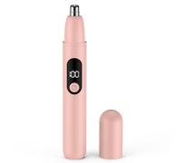 Nose Hair Trimmer Rechargeable Cordless Painless Ear and Eyebrow Trimming Tool-Dual Edge Easy Cleansing for Man Woman (Pink)