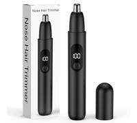 Nose Hair Trimmer, Rechargeable Cordless Painless Ear Eyebrow Trimming Tool Dual Edge Blades Razor Easy Cleansing with LED Light for Man Woman